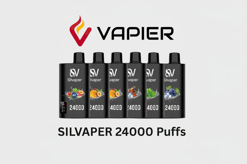 Silvaper 24000 puffs disposable vape 50mg nicotine strength available at Dragon Mart vape shop Dubai