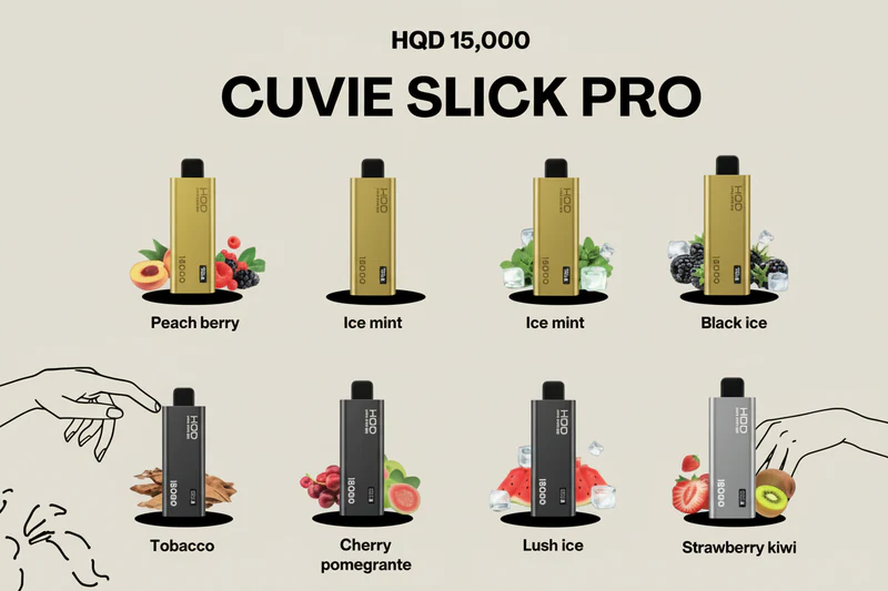 HQD Cuvie Slick Pro 15000 Puffs Black Ice HQD Cuvie Slick Pro 15000